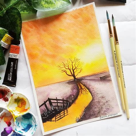 27 Easy Watercolor Landscape Paintings Beautiful Dawn Designs