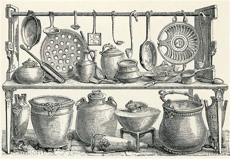 utensils cooking pompeii drawing found drawings incena welsh ken 16th which july uploaded menaje