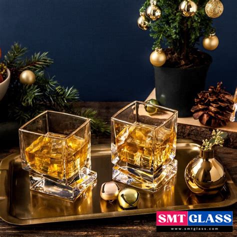 Joyjolt Carre Square 300 Ml Scotch Glasses Old Fashioned Whiskey Glasses Smt Glass