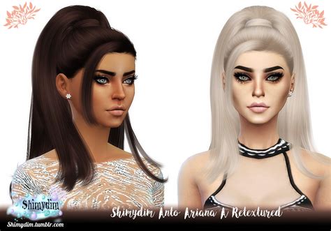 Sims 4 Hairs Shimydim Anto`s Ariana Hair Retextured
