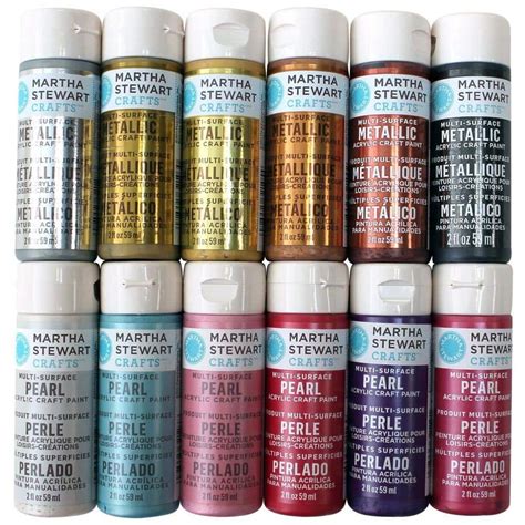 Martha Stewart Crafts 2 Oz 12 Color Multi Surface Glitter Acrylic