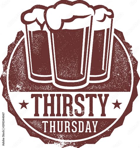 thirsty thursday drink special sign stock vector adobe stock