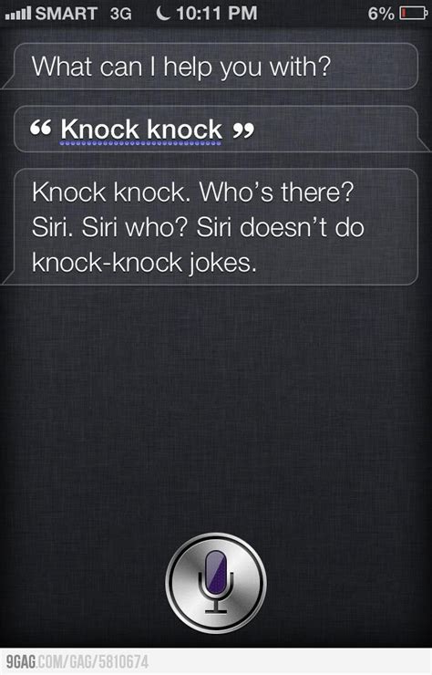 Here are 100 knock knock jokes to try on your friends and family knock, knock. Anti "knock-knock joke" Siri | Knock knock jokes, Knock ...