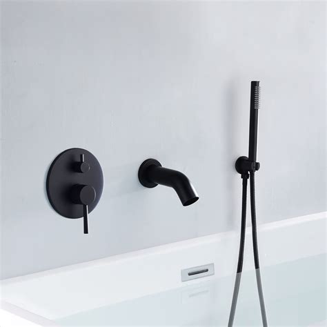 Sumerain High Flow Wall Mount Bathtub Faucet With Hand Shower Diverter