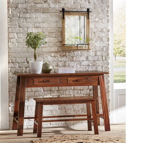 This stylish rustic desk comes with the option for a cupboard, filing unit or three drawer unit for both sides. Rustic Desk and Bench in 2020 | Rustic desk, Rustic wall ...