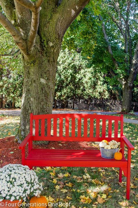 How To Paint A Red Bench Bench Makeover Red Bench Painted Benches