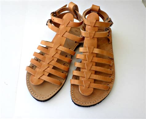 Ancient Greek Leather Sandals Gladiator Sandalsspartan Etsy Uk