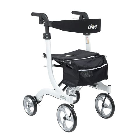Drive Medical Nitro Euro Style Rollator Rolling Walker Tall White