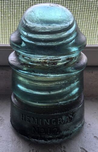 Vintage Aqua Green Hemingray No 12 Glass Insulator Patent May 2 1893 35” Ebay