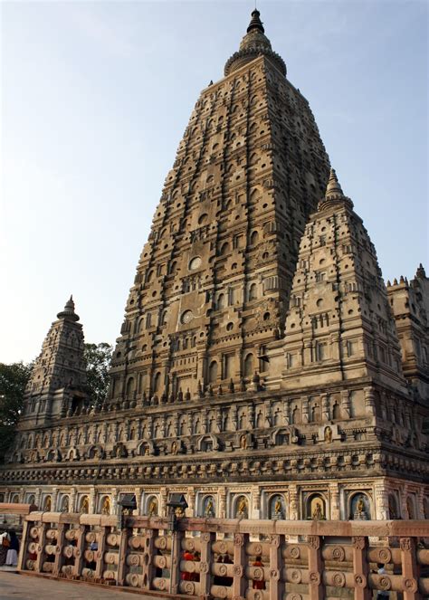 The Buddha And The Mahabodhi Temple Bodhgaya Bihar 2500 Years Old India