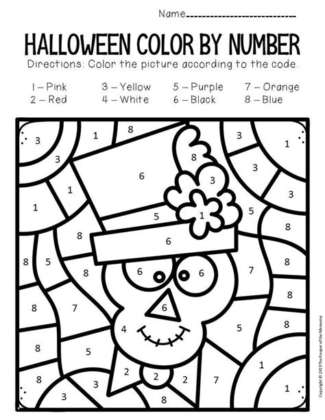 Color By Number Halloween Preschool Worksheets Halloween Kindergarten