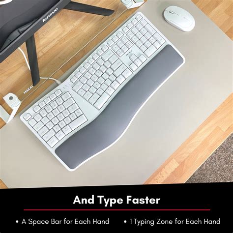 Macally Mac Wired Keyboard With Wrist Rest Natural And Comfortable