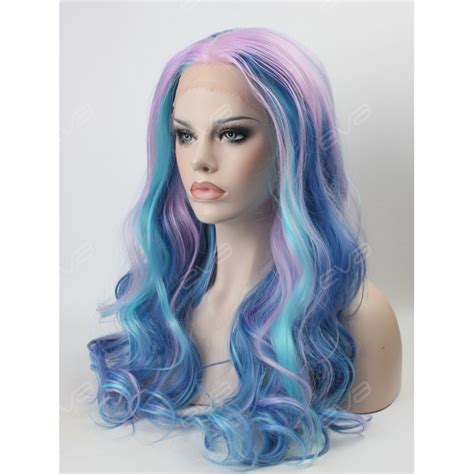 Beautiful Pastel Mixed Color Wavy Long Synthetic Lace