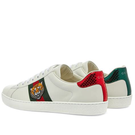 Gucci New Ace Grg Tiger Sneaker White Red And Green End Us