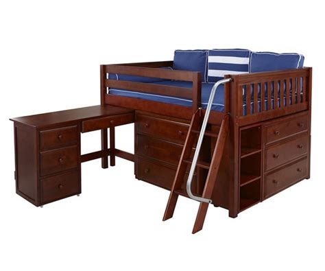 Ladder and dresser ends are completely modular and can be positioned on either the it's a really good deal considering that you get a bed with a separate bookshelf and dresser. Maxtrix XL4L Low Loft Bed with Dressers and Desk | Solid ...