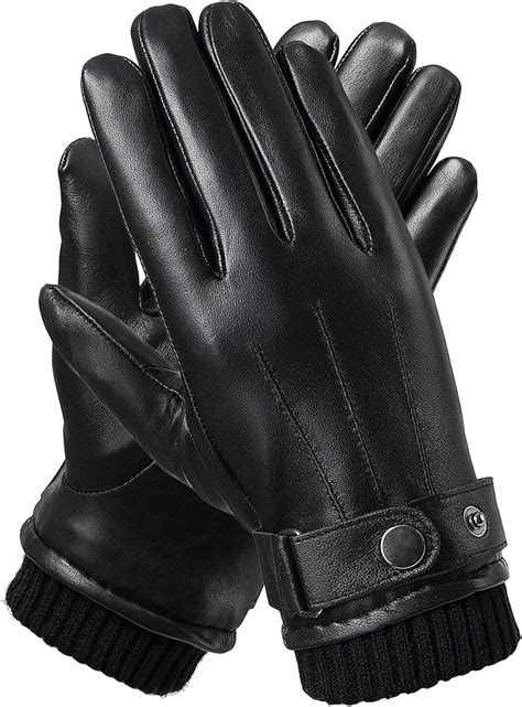 The Best Mens Black Leather Gloves M Thinsulate Home Tech