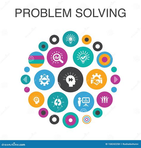 Problem Solving Infographic Circle Stock Vector Illustration Of