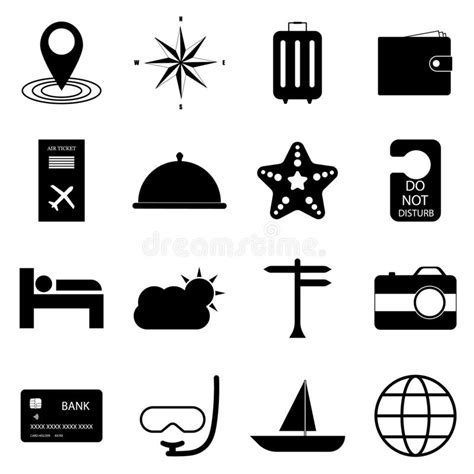 Travel Icons Set Stock Vector Illustration Of Holiday 208730301