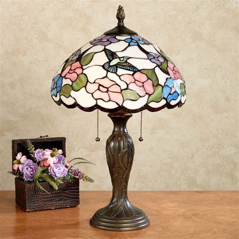 sweet nectar hummingbird stained glass table lamp