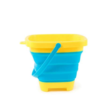 Beach Bucket Sand Toy For Kids Foldable Pail Silicone Collapsible