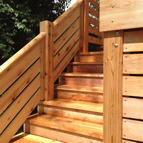 Cedar Deck With A Horizontal Railing Porch Design Porch Design Ideas