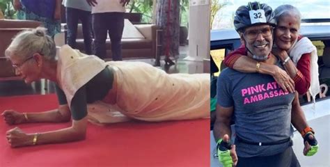 Milind Somans 78year Old Mother Does A 1 Min Plank In A Sari