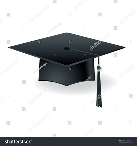 A Graduation Mortar Board Cap And Tassel Isolated On A White Background