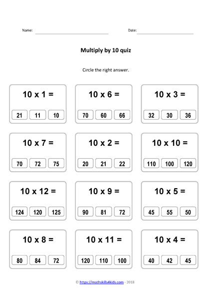 Free Printable Maths Worksheets Times Tables Review Home Decor