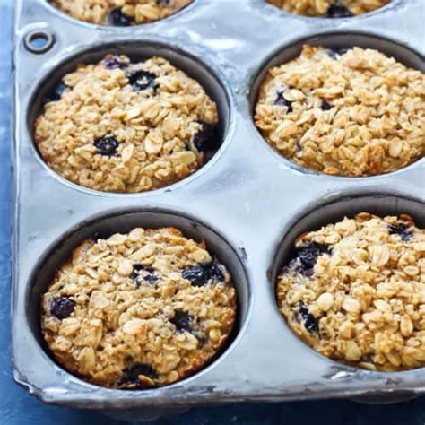 Blueberry Baked Oatmeal Cups Make Ahead On The Go Breakfast Belle