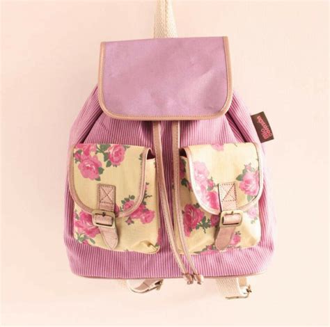 Pink Flowered Backpack So Delicate And Very Girly Backpacks Bags