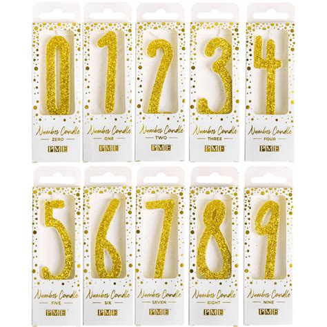 Pme Gold Glitter Number Candles The Baking Company
