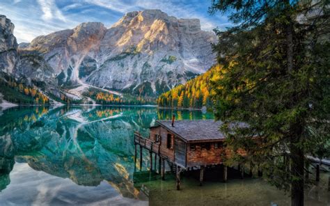 Pragser Wildsee Lake In Lago Di Braies Dolomites Italy Nature Landscape