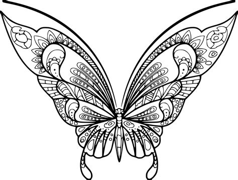 Easy Zentangle Butterfly Coloring Pages Coloring Cool