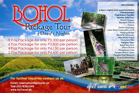 Bohol Package Tour 2020 Bohol Countryside Package Tour Cebu City