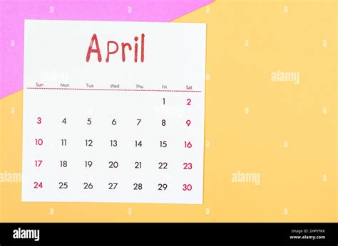 The April 2022 Calendar On Multicolored Background Stock Photo Alamy