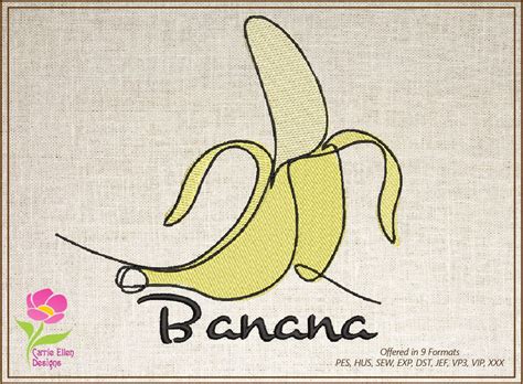 Banana Embroidery Design Bundle Broderie De Fruits Etsy