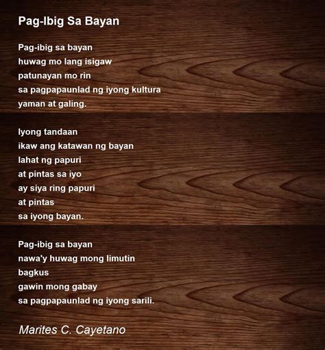 Pag Ibig Sa Tinubuang Lupa Isang Tula Tungkol Sa Bayan  Hot Sex Picture