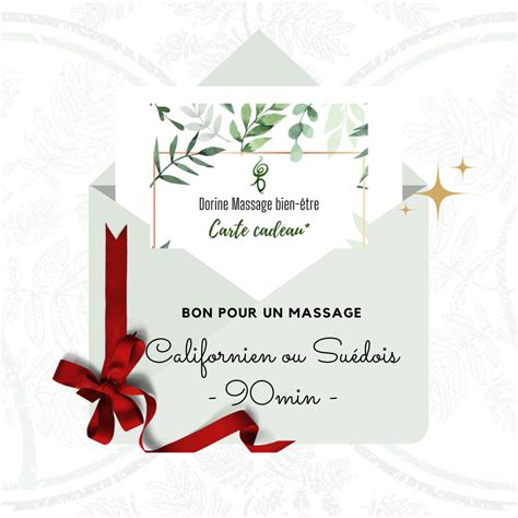 Carte Cadeau Californien Ou Suédois 90 Min 10€ Prochain Rdv Dorine Massage