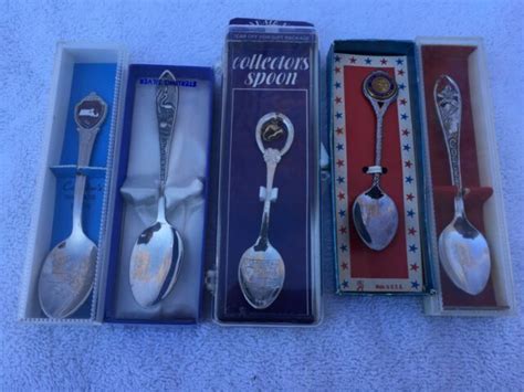 Lot Of Five Souvenir State Collector Spoons Ebay