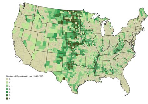 Temporal Context Of Population Loss Us Counties 1950 2010 Download