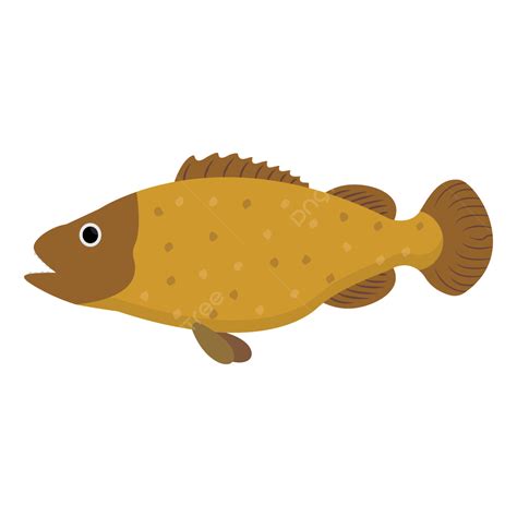Gambar Ikan Kerapu Brownfish Hewan Hewan Laut Ikan Png Dan Vektor