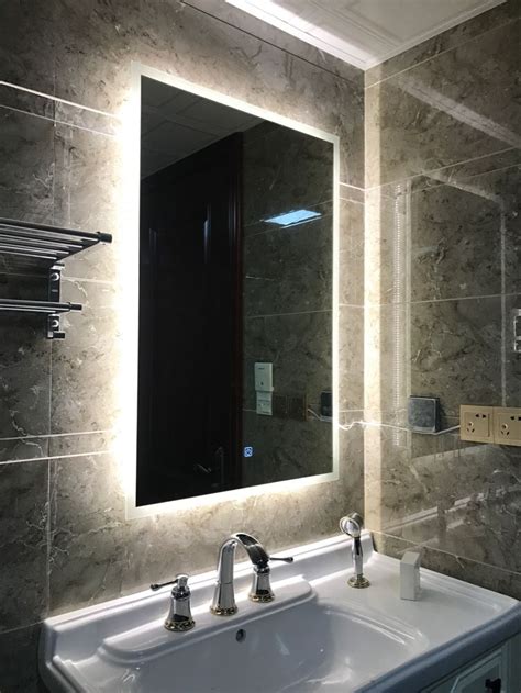 Box Diffusers Led Backlit Bathroom Mirror Vanity Square Wall Mount