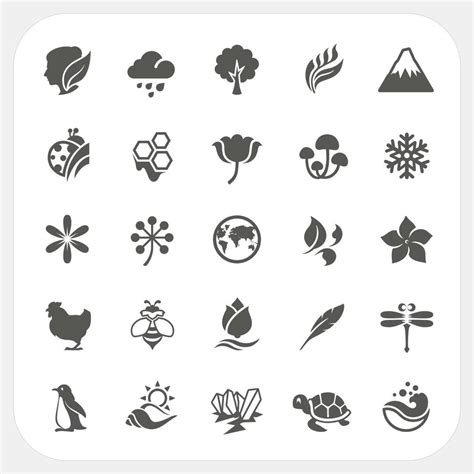 Nature Icons Set 13384727 Vector Art At Vecteezy