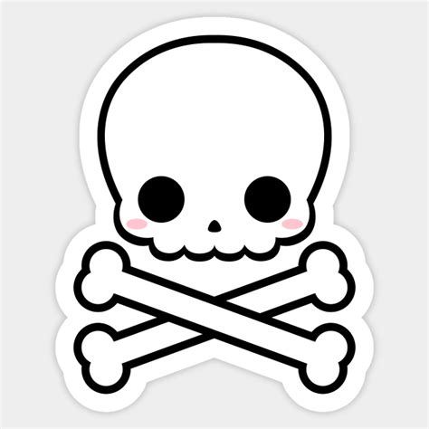 Cute Skull And Crossbones Skull And Crossbones Sticker Teepublic