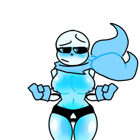 rule 34 alternate universe animated skeleton anthro blue body blue eyes blue scarf blush