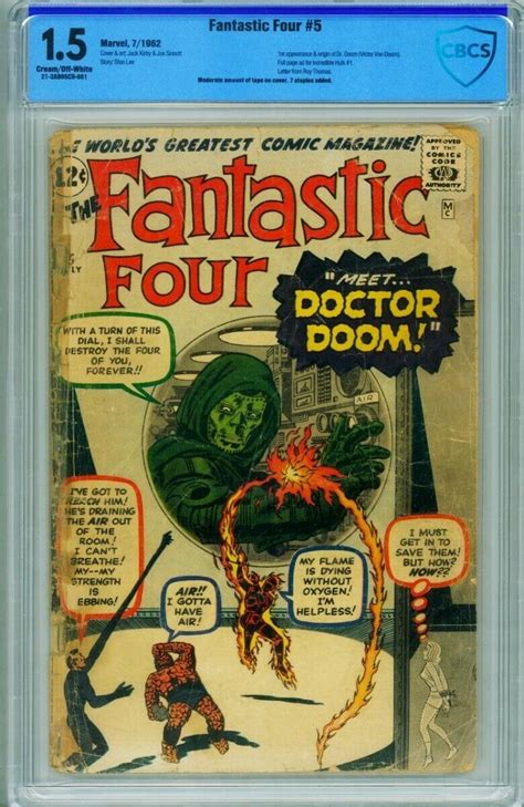 Fantastic Four 5 Cbcs 15 1st Doctor Doom Comic Book Silver Age