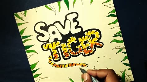 How to draw save tiger poster drawing? 🎉 How to make a poster on save tiger. 10 Ways to Save ...