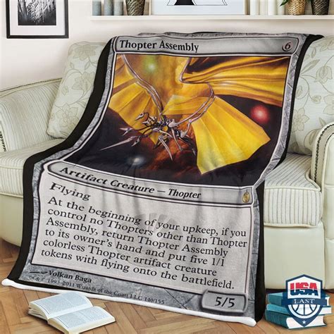 Game Magic The Gathering Fleece Blanket Thopter Assembly Card Lefrock