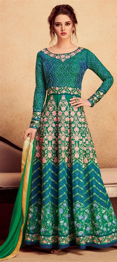 Bollywood Green Color Silk Fabric Salwar Kameez 1562140