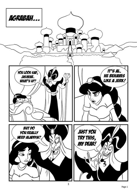 jasmine and jafar comic page 1 by kuroishin on deviantart comic page jafar disney memes